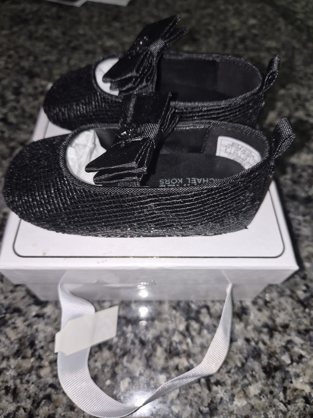 Michael Kors Black Girls Bow Slip-On Flats
